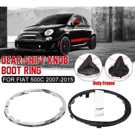 Cadre Soufflet Pommeau Levier Vitesse Chrome Noir Pour Fiat 500C 2007-2015 50295325 (1/4)