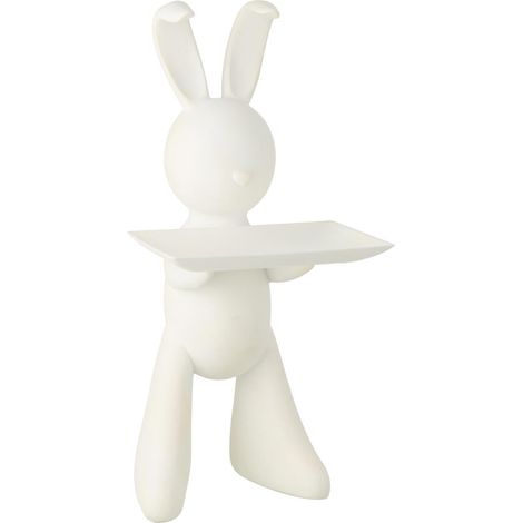 Vide-Poche Statue en Résine "Lapin" 75cm Blanc