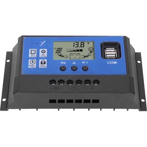 Lampadaire solaire Intelligent avec écran LCD 60A 12/24V, PWM, double contrôleur USB (1/5)