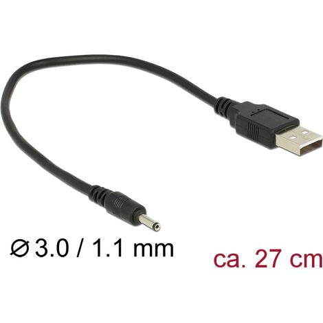Kabel usb power  dc 3,0 x 1,1 mm stecker 27 cm