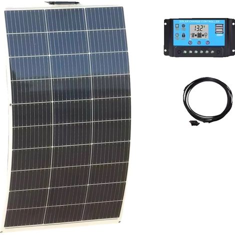 Panneau Solaire, Monocristallin, Étanche, 130w 12v Kit-a (1/2)