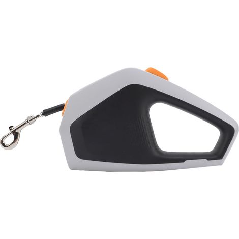 Laisse rétractable pour animaux de compagnie, prise confortable, corde en Nylon haute résistance, sécurité pour promenade de chien de 16,4 pieds, pour l'extérieur, gris et noir (1/5)