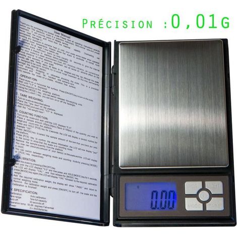 Balanza de cocina - Tamaño XL - Precisión de 0,01 g - Capacidad de 500 g - Función de tara incluida