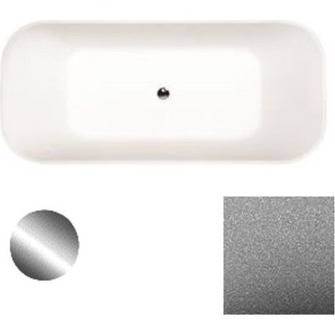 Baignoire îlot chrome Glam avec bonde chrome ASSOS S-LINE 160x70 (1/2)