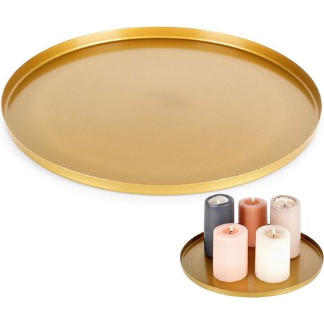 Support pour compositions de bougies decoratives metal dore 30 cm (1/5)