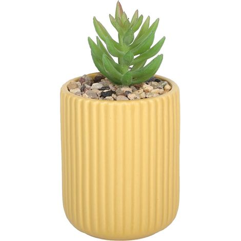 Plante Artificielle en Forme de Feuille Verte Ocre texturée pour la Maison, Le Bureau, la Salle de Bain, la décoration d'intérieur (1/2)