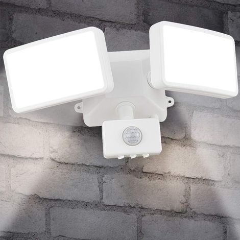 Projecteur LED Extérieur 18W 1200LM avec Détecteur de Mouvement PIR, Blanc Froid, Double Lumière de Sécurité IP65 Alimentée par Secteur, Étanche pour Jardin et Arrière-Cour (1/5)
