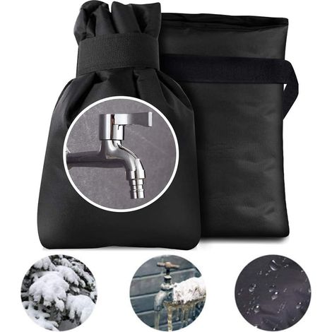 Housse de Protection Robinet - Tissu Oxford et Coton - Antigel Résistant Pluie Neige Givre - Pour Robinet Extérieur Jardin Cour Patio - 2 Pièces (1/5)