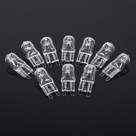 Lot de 10 ampoules halogènes G9 120V 40W blanc chaud 2900K pour plafonnier cristal anti-explosion 3000h verre (1/5)