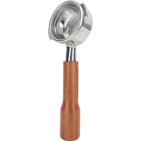 Porte-filtre sans fond 58 mm à 3 oreilles détachables en bois massif et acier inoxydable pour machine à café NOWWA C1 Red Acid Branch (1/5)