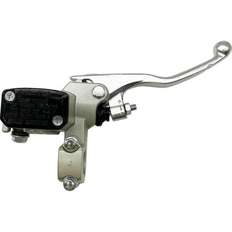 Silver KTM front disc brake upper cylinder with folding handle, hydraulic brake pump (motorcycle accessories)