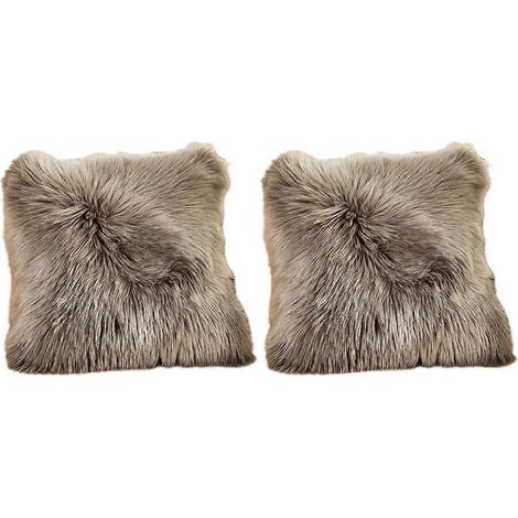 2 coussins moelleux simples pour la maison, housse de coussin, housse de coussin de canapé - Gris (1/5)