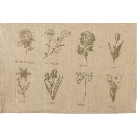Set de table en toile de jute botanique vert (1/2)