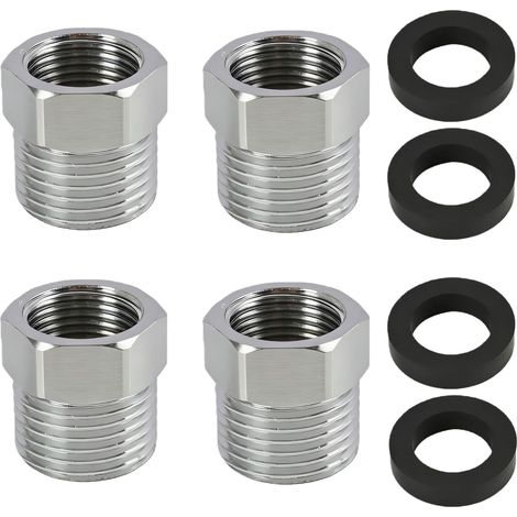 4PCS 3/8 "Femelle BSP à 1/2" BSP Mâle Forgeage Réducteur, Raccord Plomberie Réducteur Fileté pour Robinet/Douche Adaptateur Robinet Et Tuyau Adaptateur 3/8 vers 1/2 Raccord (1/5)