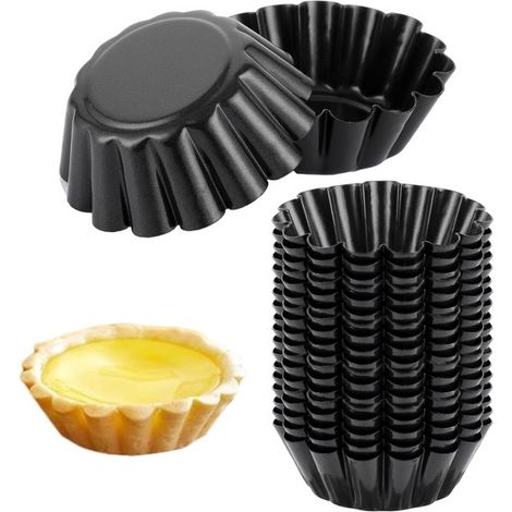 Dailygoods 20 stampi per mini crostatine, stampi per muffin, acciaio al carbonio, stampi per mini torte, stampi per torte, padella per pancake, antiaderente, stampo per muffin (1/5)