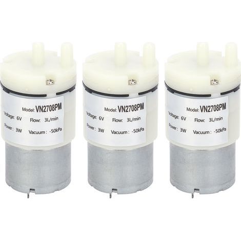 3-teilige Mikromembranpumpe, Mini-Vakuum-Wasser-Luftmotor für Aquarien, DC 6V (VN2708PM) (1/5)