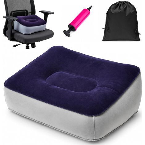 Coussin De Siège Gonflable, Rehausseur De Siège Portable avec Pompe À Air, Adapté pour L'Avion, La Voiture Et Le Bureau, Soulage La Fatigue (1/5)