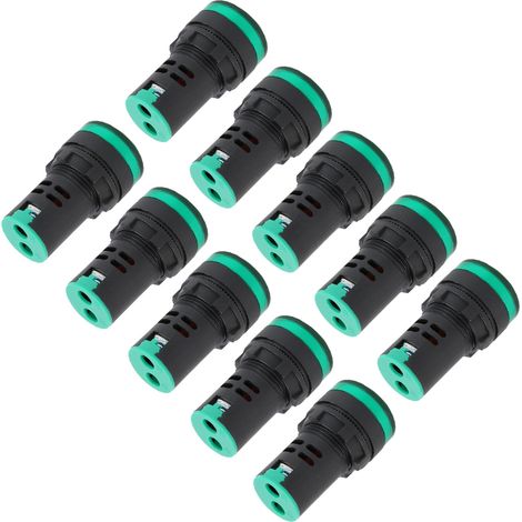 Lot de 10 voyants LED AD16-22DS, lampes de signalisation vertes haute luminosité, pour l'indication de signal, AC/DC 110 V. (1/5)