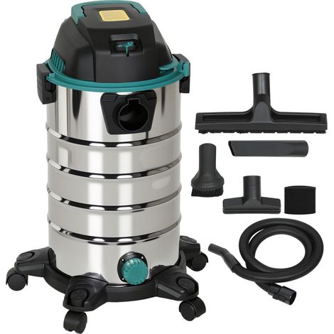 Bidone Aspiratutto 3 in 1 da 1400W Aspirasolidi Liquidi e Soffiatore Capacità 18L Triplo Filtro e Accessori In Acciaio Inox (1/5)