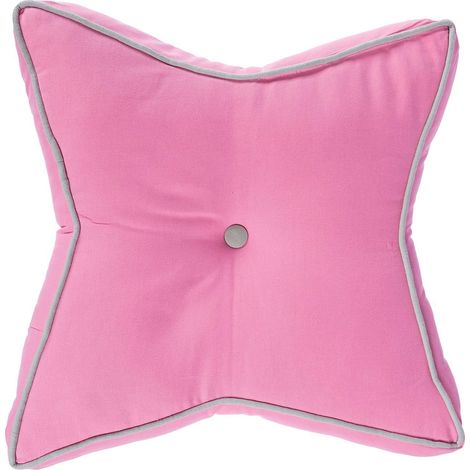 HOMESCAPES Pink and Grey Star Floor Cushion