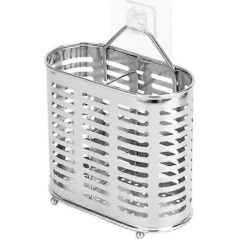 Porte-baguettes en acier inoxydable, égouttoir à vaisselle, organisateur de séchage des couverts, ustensiles de cuisine muraux multifonctionnels (forme ovale) (1/5)