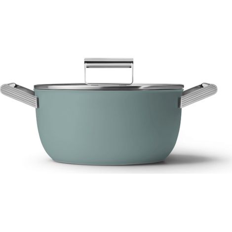 Cacerola verde esmeralda mate de 24 cm + tapa - CSF2412EGM - Smeg - (1/5)