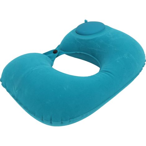 Coussin de pression gonflable en forme de U pour appui-tête souple et protection cervicale, idéal pour voiture, bureau et avion (vert menthe) (1/5)
