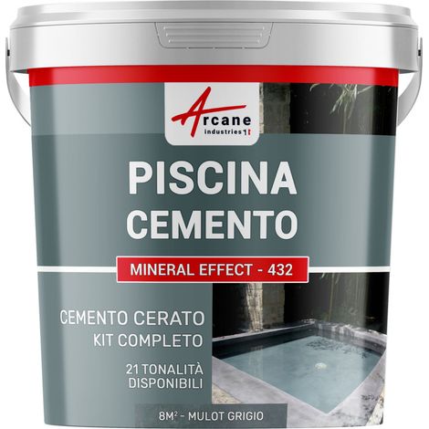 Kit microcemento color grigio topo per piscina in calcestruzzo - 8 m² Topo Grigio - ARCANE INDUSTRIES