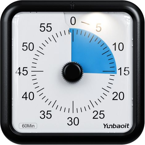 10 cm visueller Timer, 60-Minuten-Countdown-Timer mit großem Bildschirm für Kinder und Erwachsene, leiser Timer für Küche, Schule, Büro, Batterie im Lieferumfang enthalten (blau) FLITI (1/4)