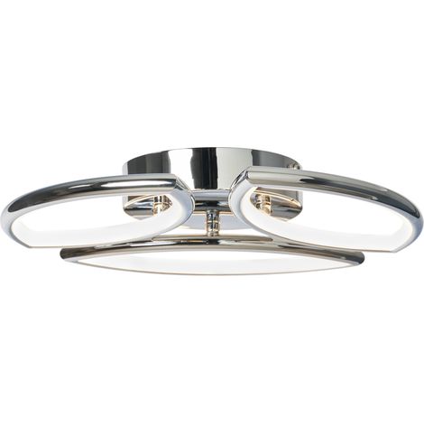 Litecraft Pestell Ceiling Light Bathroom Integrated LED Flush - Polished Chrome (1/5)