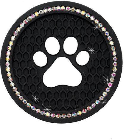 Porte-gobelets de voiture 7 cm en silicone avec strass, dessous de verre antidérapant en cristal, accessoires de voiture (2 pièces, multicolore) (1/4)