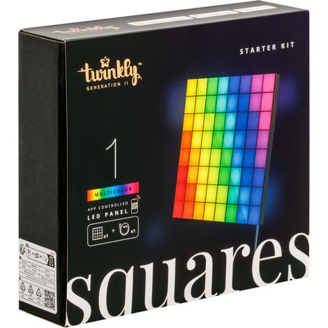 Panneau 16x16cm 64 LEDS multicolores TWINKLY SQUARES STARTER KIT - TWINKLY