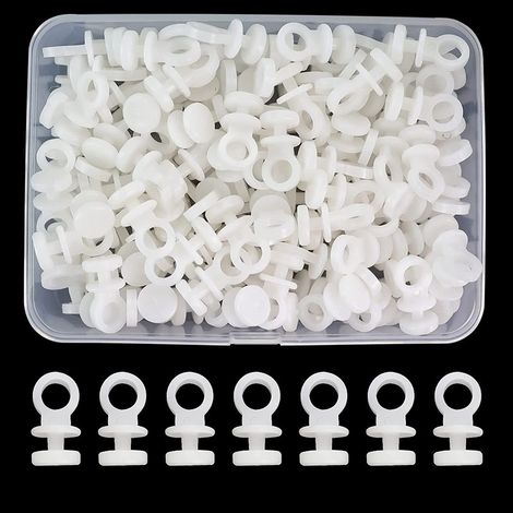 Crochets et accessoires pour rideaux à roulettes de 22 mm, accessoires pour tringle à rideaux en PVC, roulettes silencieuses (10 pièces) (1/5)