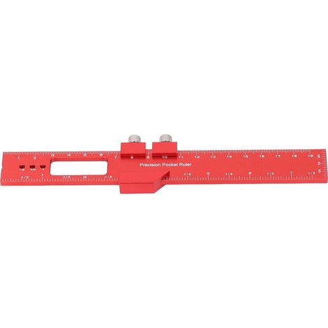 Règle de menuiserie de 20 cm (8 pouces) en alliage d'aluminium, outil de traçage et de mesure avec bloc coulissant de positionnement (1/5)