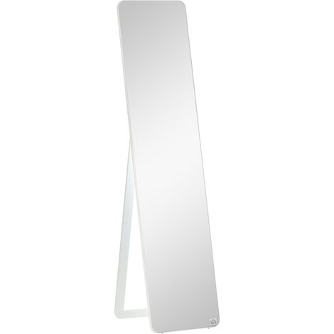 Miroir sur pied pleine longueur avec cadre pliable, miroir de maquillage robuste, à poser ou à fixer au mur pour le salon et le dressing.