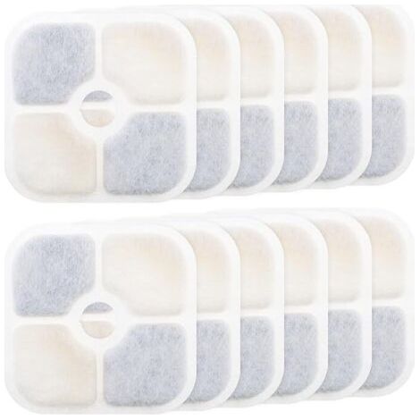 12-teiliges Set Wasserbrunnenfilter – für Catit PIXI 43717 – Aktivkohlefilter – Hochwertig – Reinigend – Nachfüllbar – Filter für Haustierbrunnen – Katzen-/Hundebrunnen (1/5)