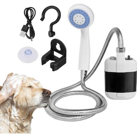 Douche Portable de Camping Rechargeable USB, Pompe à Eau Électrique pour Douche Extérieure, Douchette de Voyage pour Plein Air (1/5)