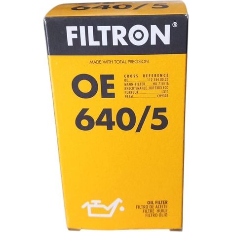 Filtro olio motore marca filtron codice filtro oe 640/5