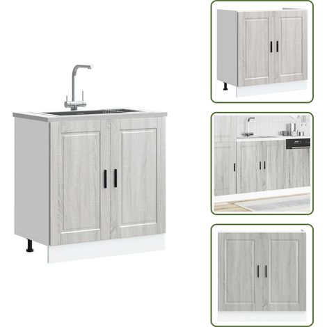 vidaXL Meuble bas pour évier Porto sonoma gris bois ingénierie