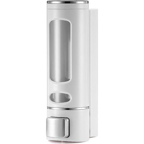 Distributeur de Savon Mural 450ml - Distributeur Manuel de shampoing et de Gel Douche pour la Salle de Bain et la Cuisine - Récipient à Lotion - Pratique et élégant (1/4)
