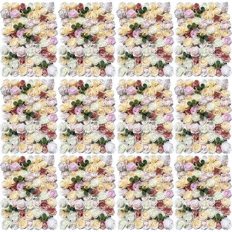 12 piezas de flores artificiales de la pared de seda de flores de fondo DIY boda decoración de la calle (1/5)