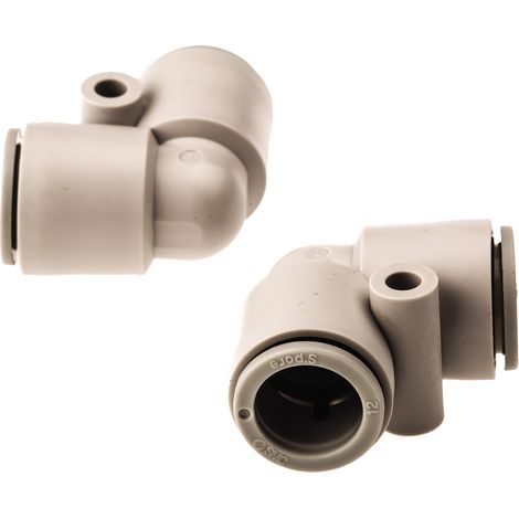 Adaptateur tube à tube coudé SMC KQ2 vers Enfichable 10 mm Enfichable, 12 mm
