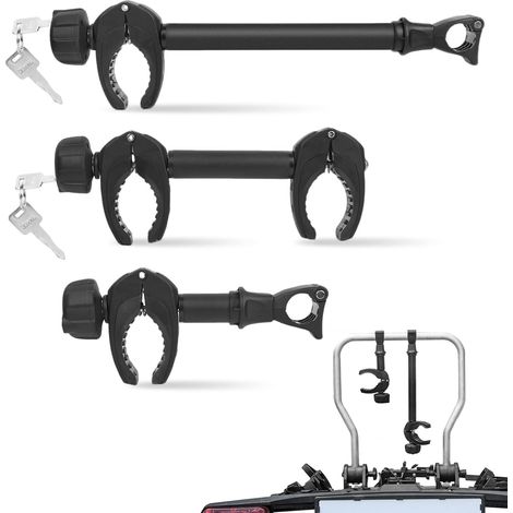 Support de Cadre 3 Pack, Porte-vélos pour 3 vélos, Pince de Fixation pour Camping-Car, verrouillable, pour Tube en U, Longueur 25 cm + 32 cm + 45 cm (1/5)
