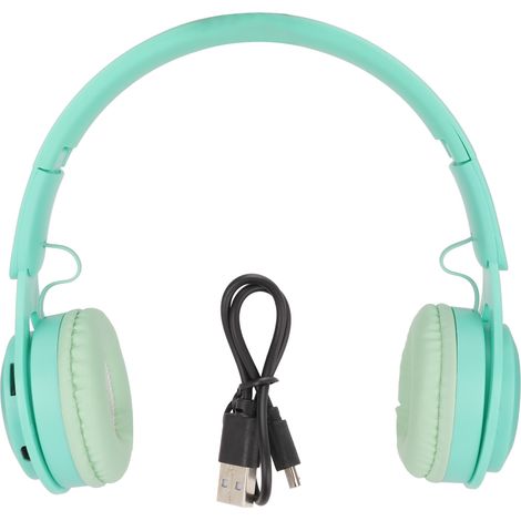 Casque Enfant Bluetooth Macaron Pliable, Son Stéréo Supérieur, Confortable et Design Vert (1/5)