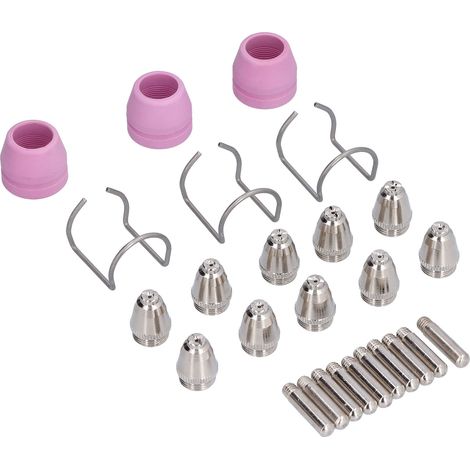 Kit de 26 consommables pour torche de découpe plasma : électrode, pointe de contact et buse en céramique pour AG60 SG55 (1/5)