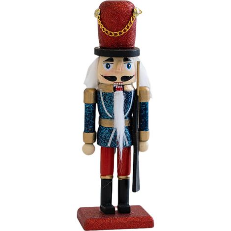 Figurine de Soldat en Bois de Casse-Noisette Peinte à la Main, Jouet de 16 cm, Ornement décoratif de noël, Figurine de marionnette pour centres de Table, décors de noël Peints à la Main (1/5)
