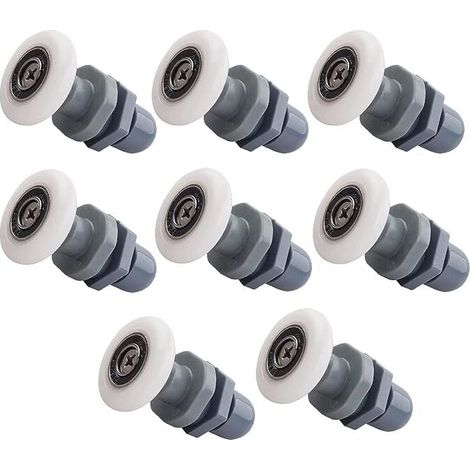 8 Lenkrollen für Duschtüren, 25 mm, für Schiebetüren, geeignet für Glastüren mit einer Dicke von 4 bis 6 mm. (1/4)