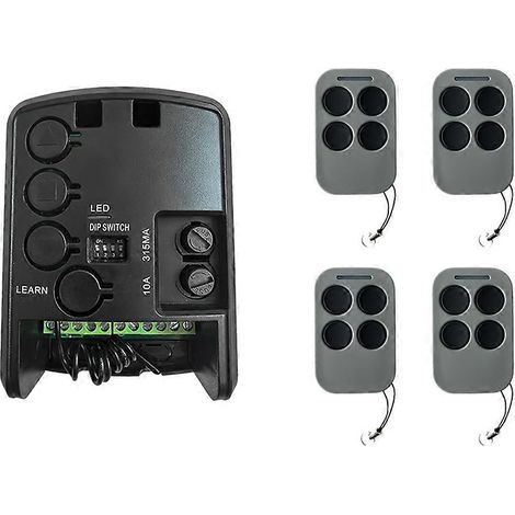 Panneau de commande universel pour porte de garage AC220V avec récepteur pour moteur tubulaire et 4 télécommandes. (1/5)