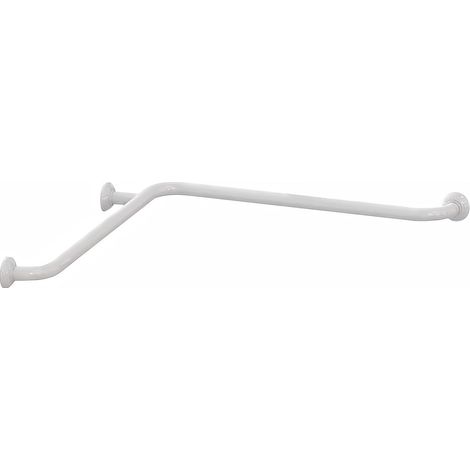 Barre d'angle 2 murs 90° symétrique 750x750mm PMR normes handicapé Gamme PRO PELLET tube alu époxy blanc Ø 30 mm