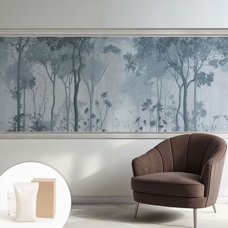 Papier peint intissé avec imprimé pour intérieur moderne application facile a motif - Colle incluse gratuite Mystique de la forêt 250x104 cm (1/5)